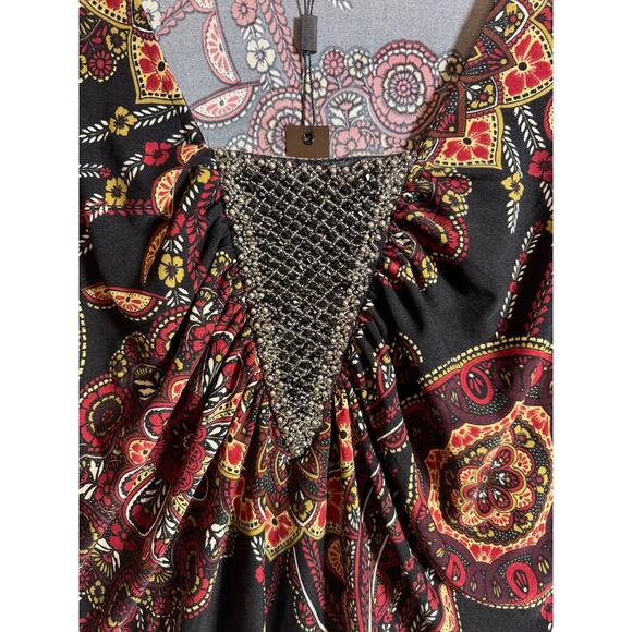 NWT Melissa Paige Medallion Hanky Hem Top 1X Flowy Festival - Picture 2 of 8